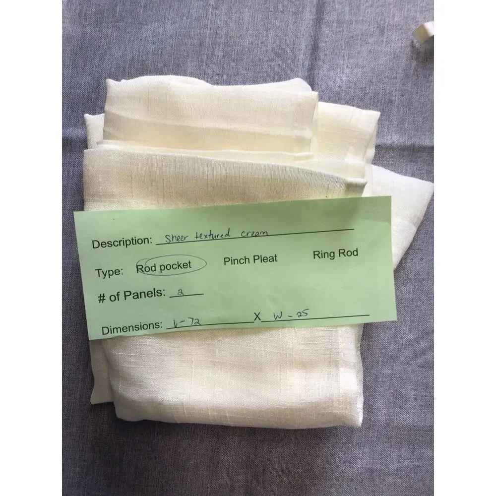 2 Sheer Cream Curtain Panels